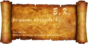 Bradean Kristóf névjegykártya